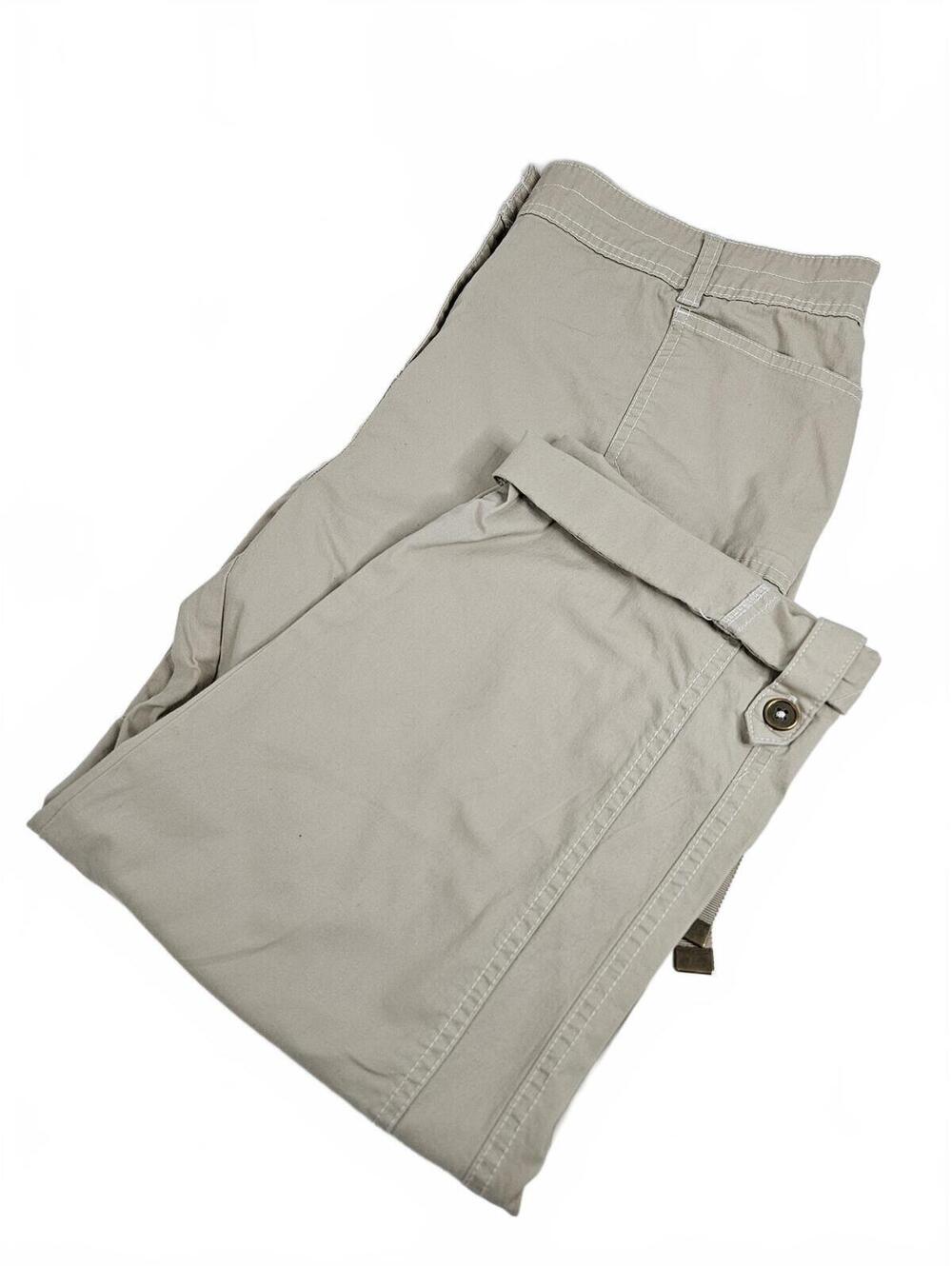 Cato Women's Beige Cargo Capri Pants with Adjustable Cuffs Size 16